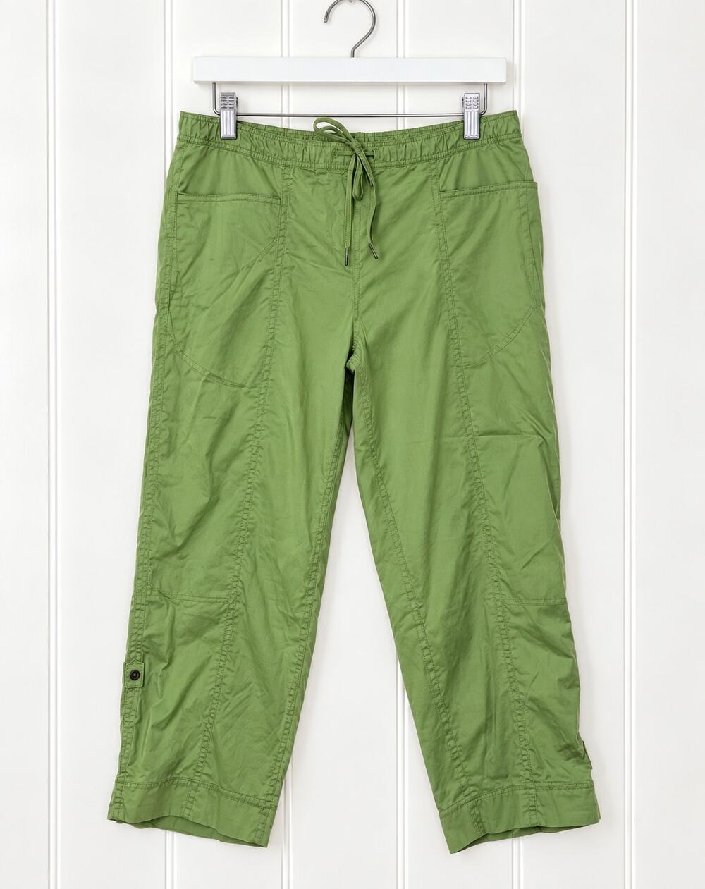 Tommy Bahama Pants 12 Green Cotton Capri Cropped Chino Casual Pockets